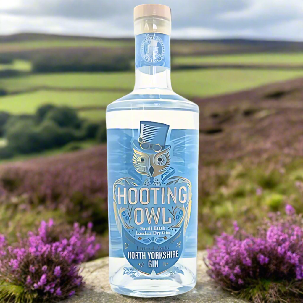 Hooting Owl North Yorkshire Gin, distilled in the heart of York in small batches, Great Taste awarded.
