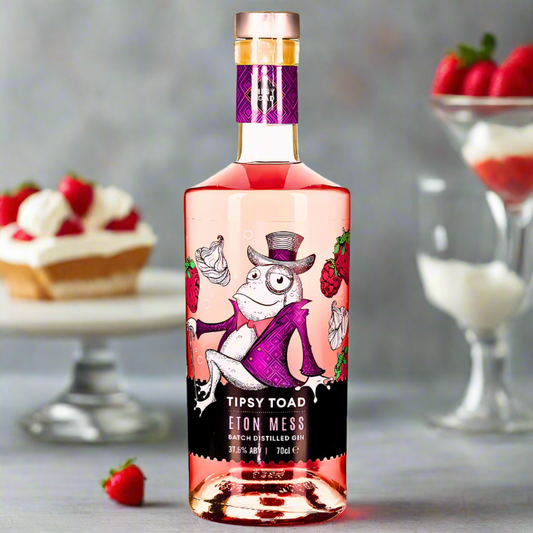 Tipsy Toad Yorkshire Eton Mess Fruit Gin, perfect for cocktails and house pour spirits. 